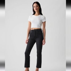 GAP Kick Fit High Rise Washed Black Jeans. Size 2P NWT